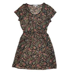 Miss Shop Green/Red Floral Dress | Size 10